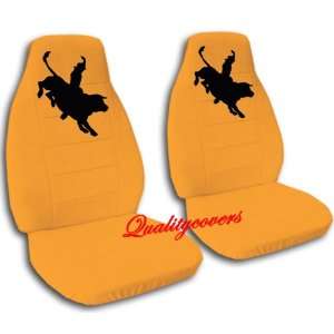 Complete set of Orange Bull Rider seat covers for a Jeep Wrangler YJ 