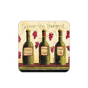  Coasters Set of Four   Savor the Moment Wine   Dan DiPaolo 