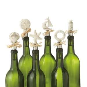   Set of 6 Nautical Ocean Style Wine Bottle Stoppers