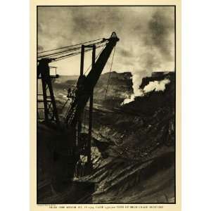 1931 Print Mesabi Pit Iron Ore Mining Bourke White Art Metal Range 