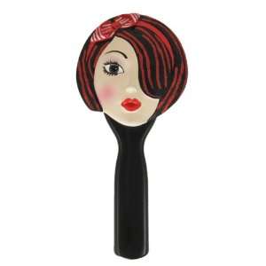  Stylish Hand Mirror Brunette Wearing Red Headband 9L 