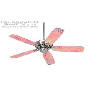 Ceiling Fan Skin Kit (fits most 42inch fans)   Kearas Flowers on Pink 