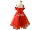 Red Rosette Pageant Wedding Flower Girls Prom Dress Gown Size 3 12 Age 