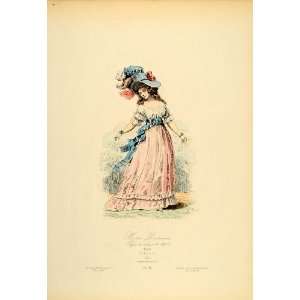  1870 French Lady Costume Dress Hat Paris France 1792 