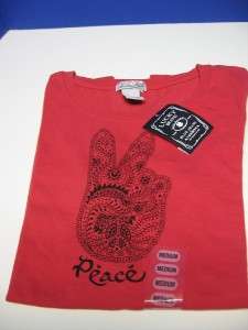 LUCKY BRAND T SHIRT LOVE PEACE PURPLE PINK NEW S M L  