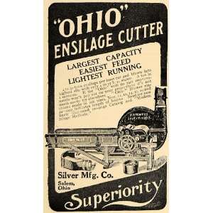  1907 Ad Ohio Ensilage Cutter Feed Machine Silver Mfg 