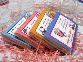 popcorn wrapper pink white dot border with baby girl hello kitty 