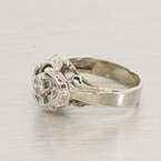  Edwardian Vintage Estate 14K White Gold Diamond Fashion Ring  