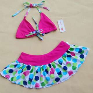 Girl Polka Dot Swimsuit Swimwear Tankini Bikini SZ 2 10  