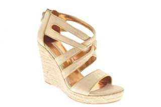   Vincent NEW Womens Wedges Sandals Gold Medium Leather 9.5  