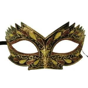  Labryrinth Petite Mardi Gras Costume Eye Mask   Black/Gold 
