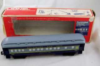 VINTAGE LIONEL TRAIN PASSENGER CAR 6 9516 B&O IN BOX ILLUMINATED 