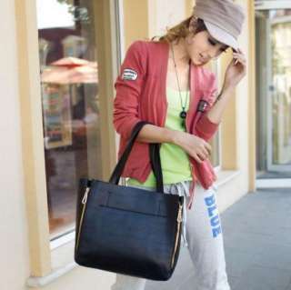 Womens PU Leather Crocodile Hit Color Shoulder Handbag 2 Colors Khaki 