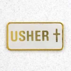  Usher TAC, Gold and White Rectangle with Cross, Carded 
