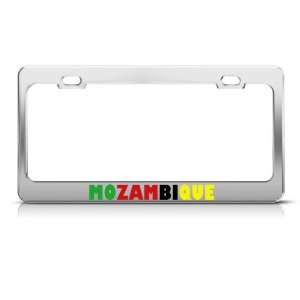 Mozambique Flag Country license plate frame Stainless Metal Tag Holder