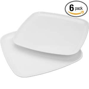 Mozaik Square Platter, White (14.1 inch), 2 Count Packages (Pack of 6 