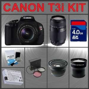  Rebel T3i 18MP Digital Camera with EF S 18 55mm IS II Lens + Tamron 