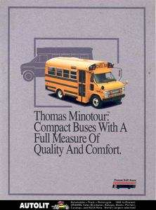 1991 Thomas Chevrolet Ford Minotour School Bus Brochure  