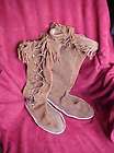 Vibram Sole Tall Lace Up Leather Moccasins Boots 12