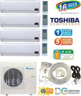 42000 BTU Ductless Mini Split Air Conditioner  9000 x 2 + 12000 x 2 