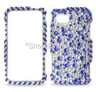 PREMIUM BLING HARD CASE COVER for SAMSUNG ETERNITY A867 BLUE AB CLEAR 