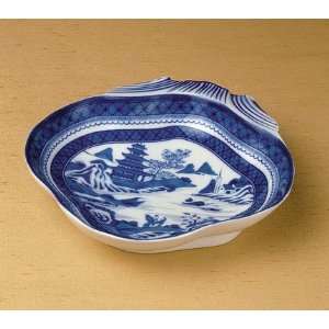  Mottahedeh Blue Canton Shell Dish 8 in