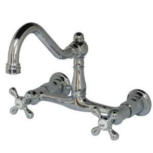   Nickel Vintage Double Handle Wall Mounted Kitchen Faucet from the Vint
