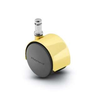  Die Cast Dual 60mm Nylon Wheel Caster, Bright Brass, with 