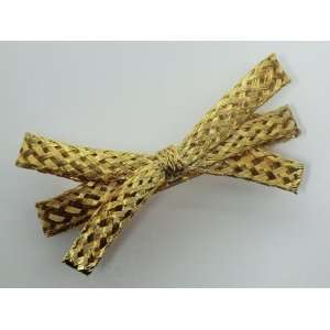  Charles J. Wahba   Wire Mesh Tailored Ribbon Barrette Gold 