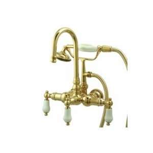 Elements of Design Wall Mount High Rise Clawfoot Tub Filler With Hand 