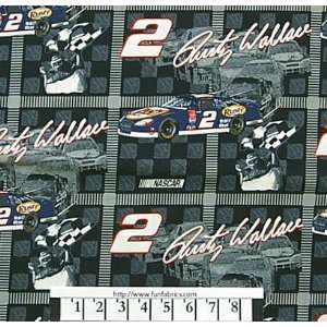  Rusty Wallace 2 Squares Fabric Arts, Crafts & Sewing