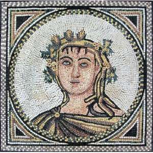  32x32 Roman Bust Mosaic Art Tile Mural Wall Decor 