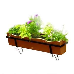  Highwood Flower Box with Traditional Brackets, Toffee 