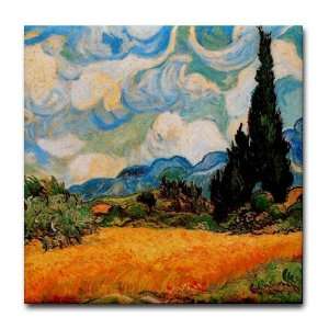  Vincent Van Gogh Art Wheat Field Art Tile Coaster by 