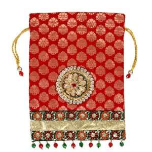 Red Brocade Potli Style Milni/gift Money Bag Everything 
