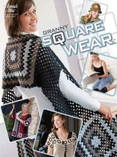 Granny Squares Crochet Patterns Sweater Hat Purse Shrug  
