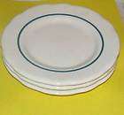   VTG Restaurant Ware Forest Green Band Scallop Bread Side Plate LOT
