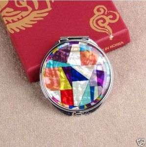 Mother of Pearl Make up Compact Mirror   Patchworked (Large Size 