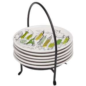  Signature Housewares Party Plates with Caddy, City Scape 