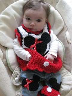 BOUTIQUE CUSTOM Crocheted Minnie Mickey MOUSE SET 2 Pc.  
