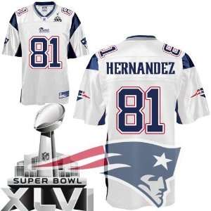 England Patriots #81 Aaron Hernandez White Jersey Authentic /NFL 
