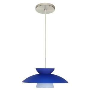   Nickel Mesa Contemporary / Modern Single Light Pendant with Blue G