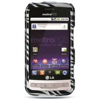 For MetroPCS LG Optimus M Silver Zebra Phone Cover Case  