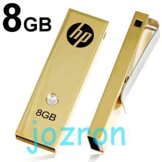 HP c335w 8GB 8G USB Flash Drive Gold +Swarovski Crystal  