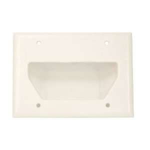  Wall Plate 3 Gang Recessed Low Voltage Cable White 