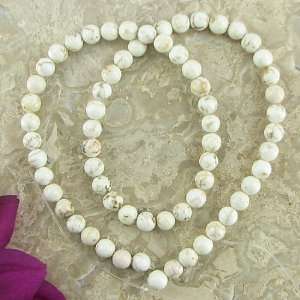  6mm white turquoise round beads 15 gemstone