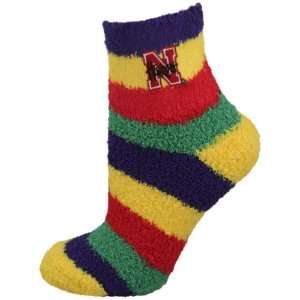  NCAA Nebraska Cornhuskers Striped Sleepsoft Ankle Socks 
