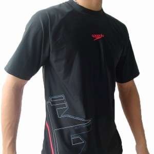 Mens Speedo Bonded Swim Surf Shirt Anti UV Black XL  