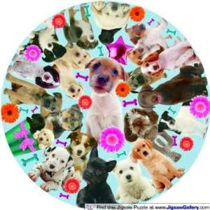  Otter House Puppy Madness 1000 Piece Dogs Circular Jigsaw 