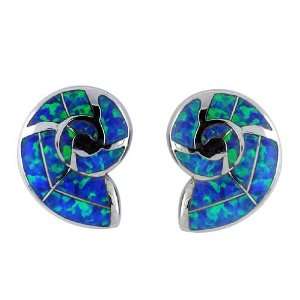   Opal Sea Shell Stud Earrings 9/16 (14 mm) long For Children & Women